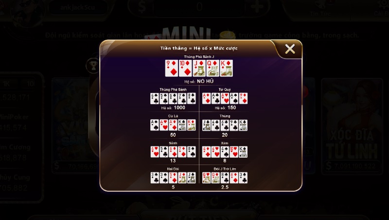 Hướng dẫn cách quay hũ Mini Poker Zowin đơn giản