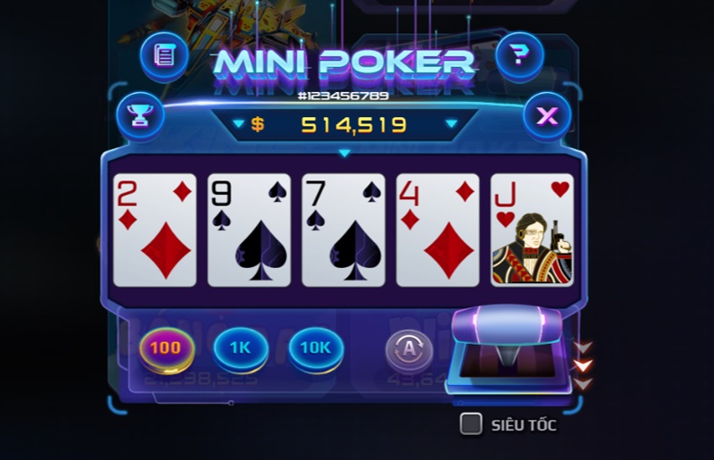 Trò chơi nổ hũ độc đáo Mini Poker Win79 được nhiều người quan tâm