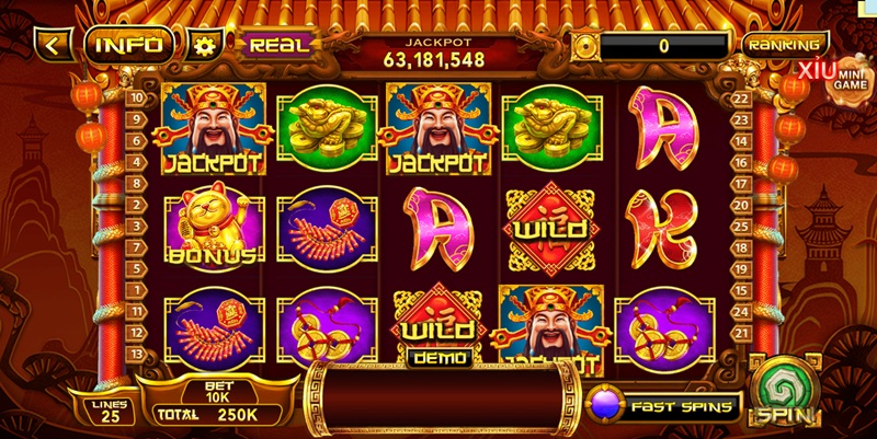 Slot Thần tài Zowin với giao diện rực rỡ