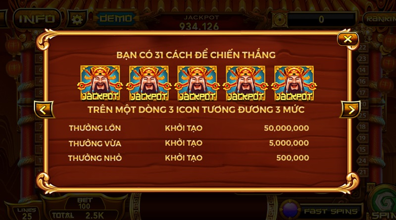 Chiến thắng khi quay được biểu tượng giống nhau